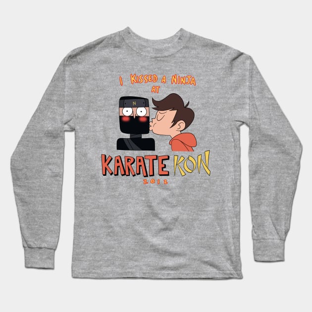 I Kissed a Ninja at Karate-Kon Long Sleeve T-Shirt by escaramaridesigns